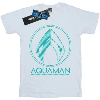 textil Niña Camisetas manga larga Dc Comics Aquaman Aqua Logo Blanco
