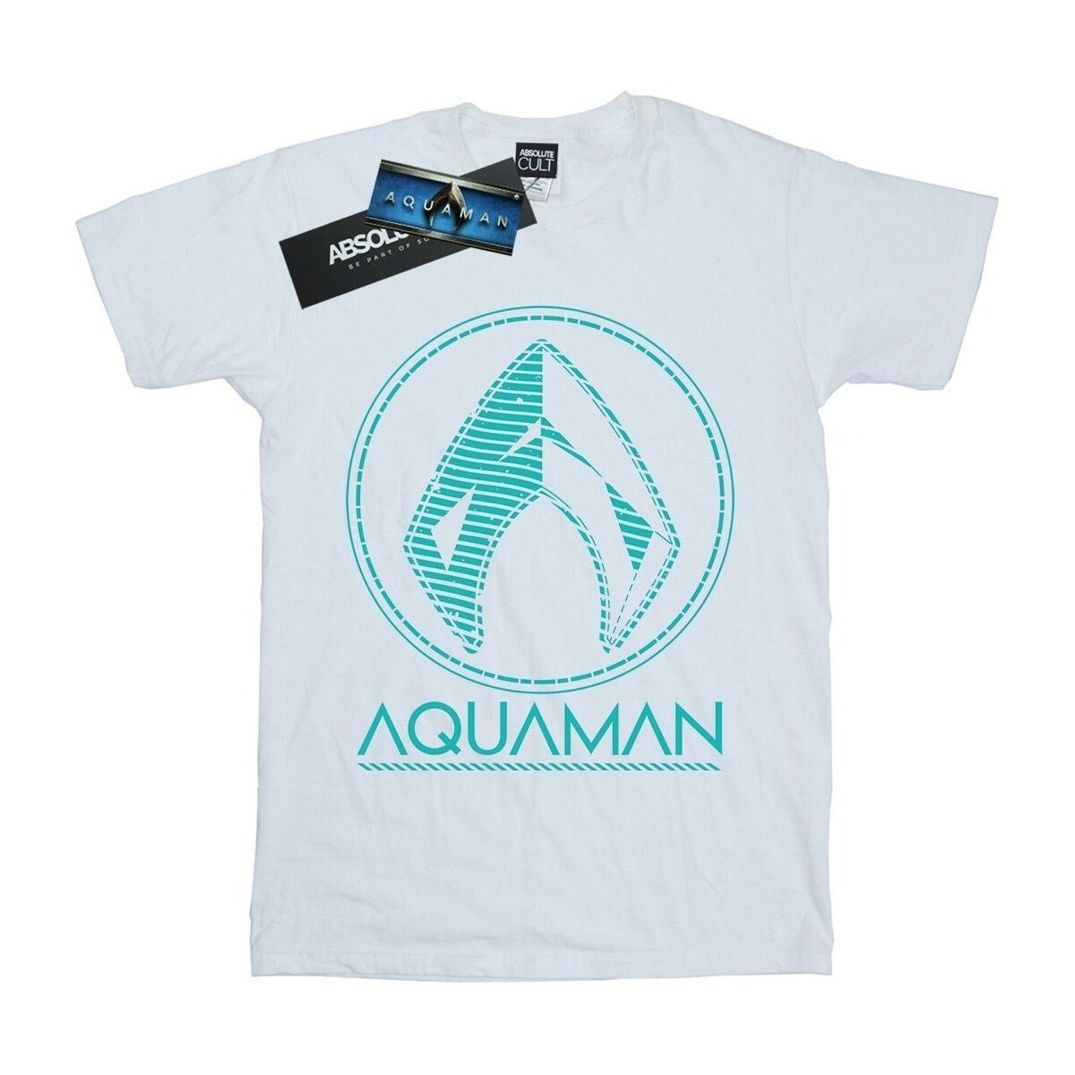 textil Niña Camisetas manga larga Dc Comics Aquaman Aqua Logo Blanco