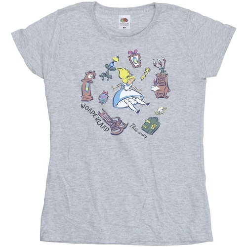 textil Mujer Camisetas manga larga Disney Alice In Wonderland Falling Gris