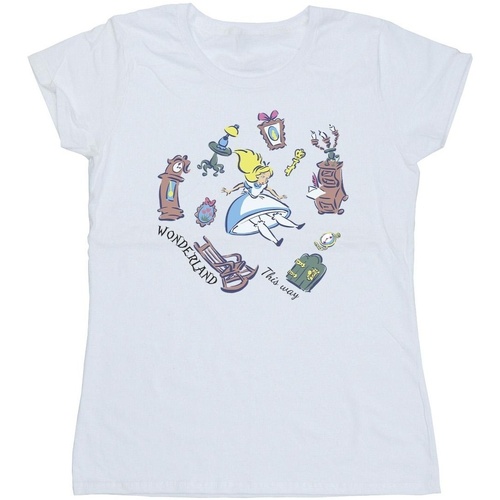 textil Mujer Camisetas manga larga Disney Alice In Wonderland Falling Blanco