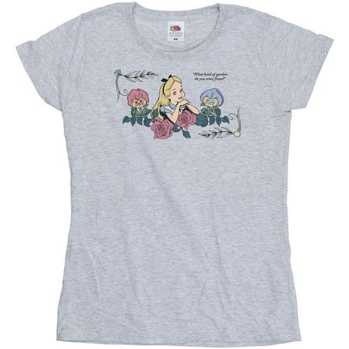 textil Mujer Camisetas manga larga Disney Alice In Wonderland What Kind Of Garden Gris