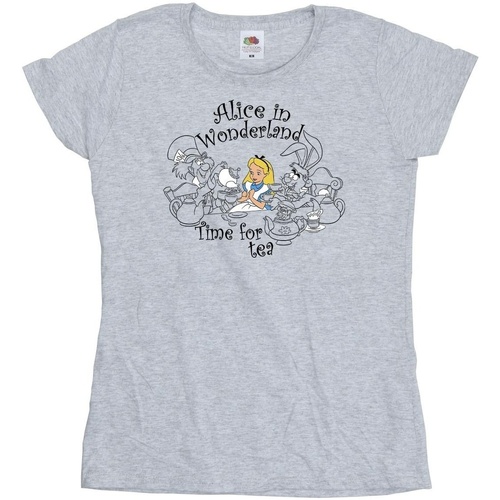 textil Mujer Camisetas manga larga Disney Alice In Wonderland Time For Tea Gris