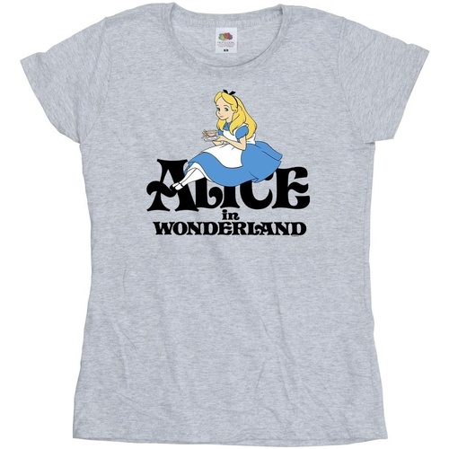 textil Mujer Camisetas manga larga Disney Alice In Wonderland Tea Drinker Classic Gris