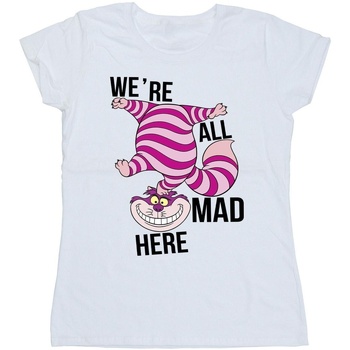 textil Mujer Camisetas manga larga Disney Alice In Wonderland All Mad Here Blanco