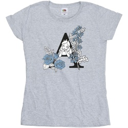 textil Mujer Camisetas manga larga Disney Alice In Wonderland Letter A Gris