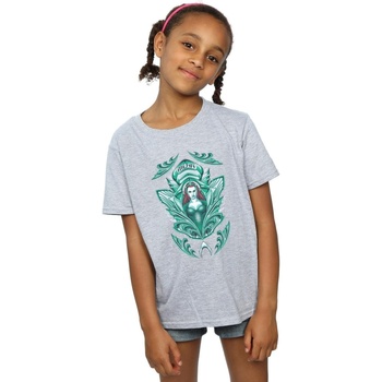textil Niña Camisetas manga larga Dc Comics Aquaman Mera Crest Gris