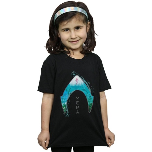textil Niña Camisetas manga larga Dc Comics Aquaman Mera Ocean Logo Negro