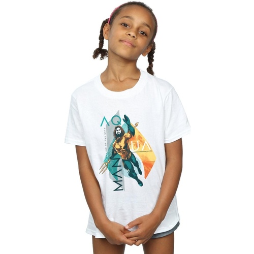 textil Niña Camisetas manga larga Dc Comics Aquaman Tropical Icon Blanco