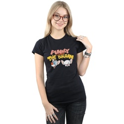 textil Mujer Camisetas manga larga Animaniacs Pinky And The Brain Heads Negro