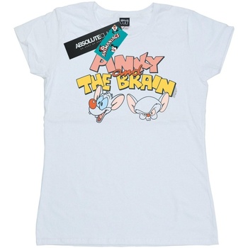 textil Mujer Camisetas manga larga Animaniacs Pinky And The Brain Heads Blanco