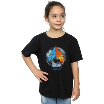 textil Niña Camisetas manga larga Dc Comics Aquaman Tropical Logo Negro