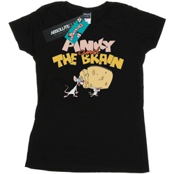 textil Mujer Camisetas manga larga Animaniacs Pinky And The Brain Cheese Head Negro