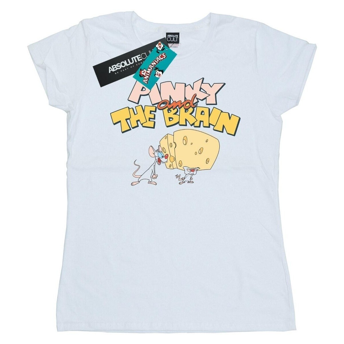 textil Mujer Camisetas manga larga Animaniacs Pinky And The Brain Cheese Head Blanco