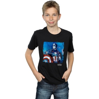 textil Niño Camisetas manga corta Marvel Captain America Art Negro
