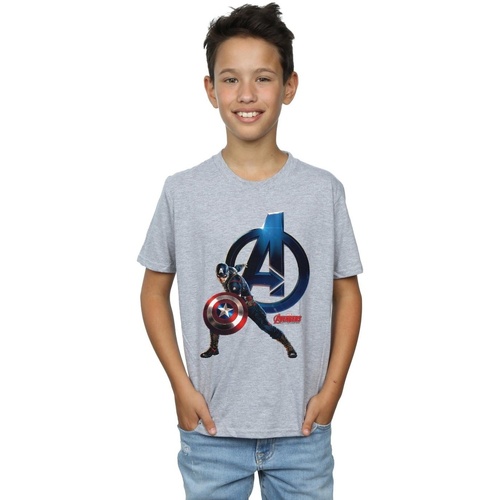 textil Niño Camisetas manga corta Marvel Captain America Pose Gris