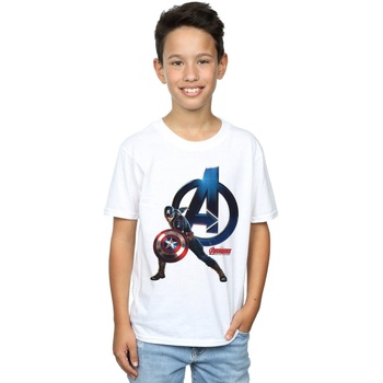 textil Niño Camisetas manga corta Marvel Captain America Pose Blanco