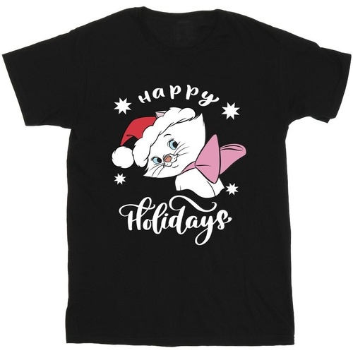 textil Niña Camisetas manga larga Disney The Aristocats Happy Holidays Negro