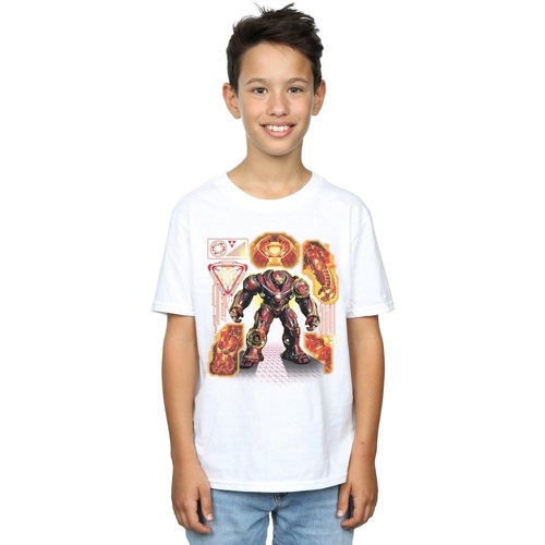 textil Niño Tops y Camisetas Marvel Avengers Infinity War Hulkbuster Blueprint Blanco