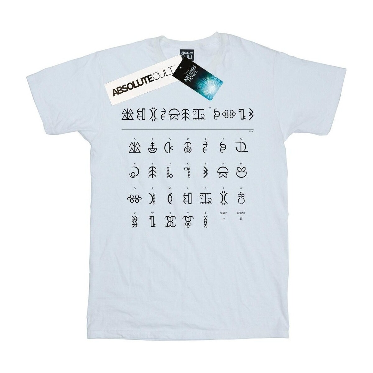 textil Niña Camisetas manga larga Disney Artemis Fowl Gnommish Alphabet Blanco