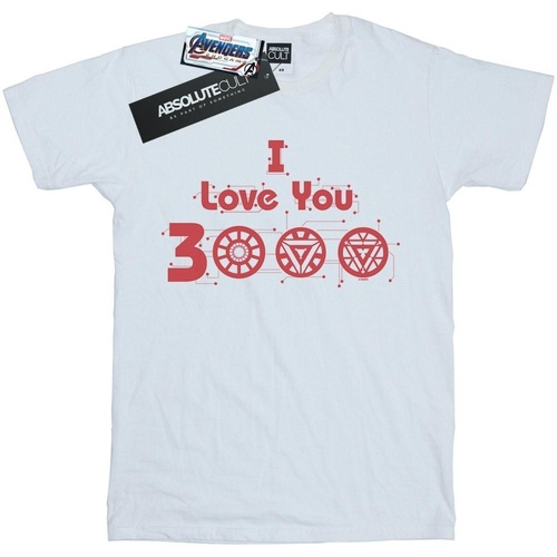 textil Mujer Camisetas manga larga Marvel Avengers Endgame I Love You 3000 Circuits Blanco