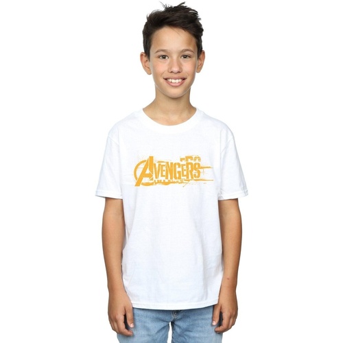 textil Niño Tops y Camisetas Marvel Avengers Infinity War Orange Logo Blanco