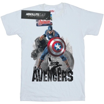 textil Niña Camisetas manga larga Marvel Captain America Action Pose Blanco