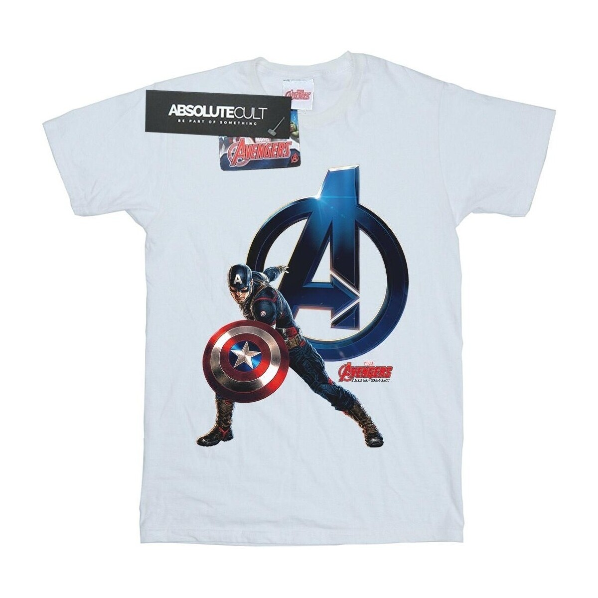 textil Niña Camisetas manga larga Marvel Captain America Pose Blanco