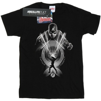 textil Niña Camisetas manga larga Marvel Captain America Circle Negro