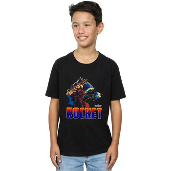 textil Niño Camisetas manga corta Marvel Avengers Infinity War Rocket Character Negro