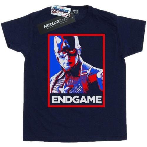 textil Hombre Camisetas manga larga Marvel Avengers Endgame Captain America Poster Azul