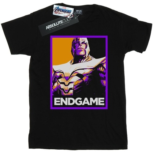 textil Hombre Camisetas manga larga Marvel Avengers Endgame Thanos Poster Negro