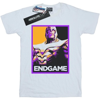 textil Hombre Camisetas manga larga Marvel Avengers Endgame Thanos Poster Blanco