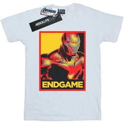 textil Hombre Camisetas manga larga Marvel Avengers Endgame Iron Man Poster Blanco