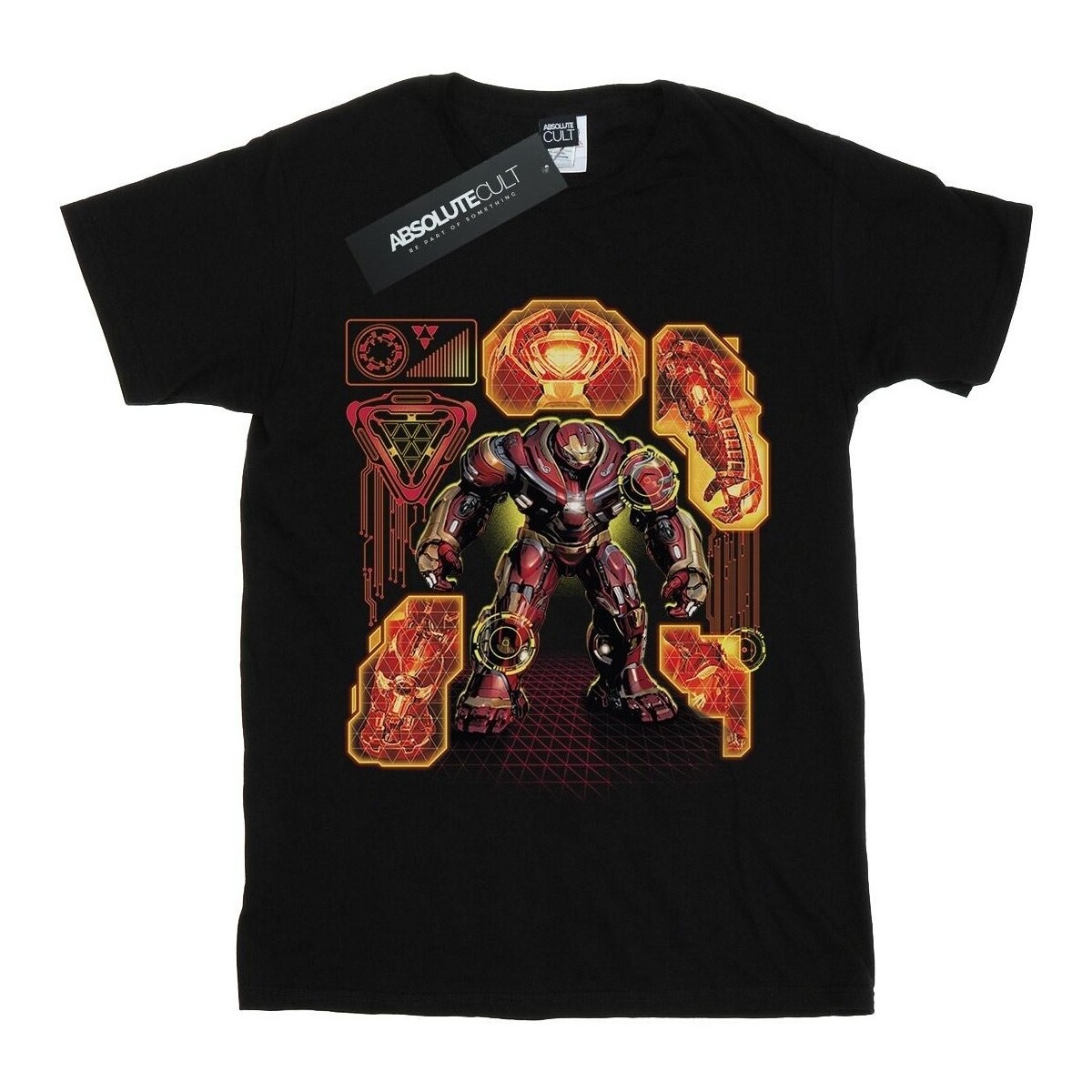 textil Niña Camisetas manga larga Marvel Avengers Infinity War Hulkbuster Blueprint Negro