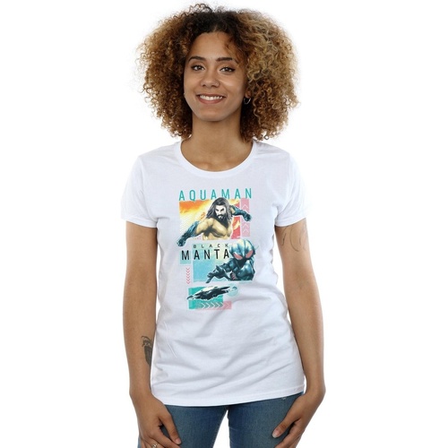 textil Mujer Camisetas manga larga Dc Comics Aquaman Character Tiles Blanco