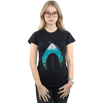 textil Mujer Camisetas manga larga Dc Comics Aquaman Mera Ocean Logo Negro