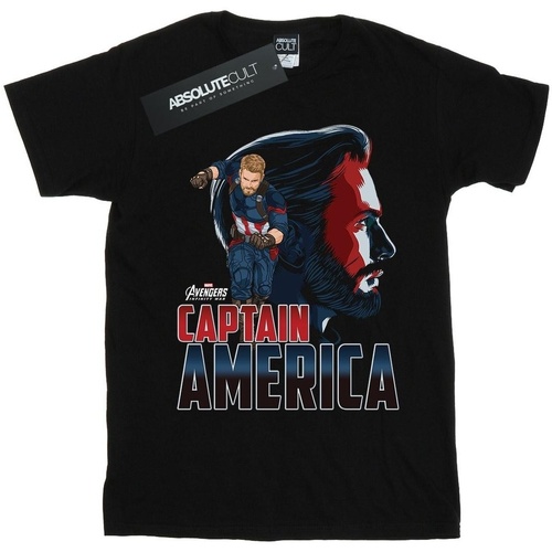 textil Niña Camisetas manga larga Marvel Avengers Infinity War Captain America Character Negro