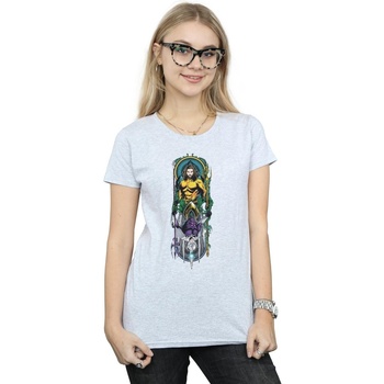 textil Mujer Camisetas manga larga Dc Comics Aquaman Ocean Master Gris