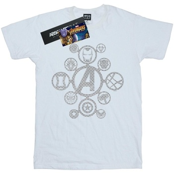 textil Niña Camisetas manga larga Marvel Avengers Infinity War Distressed Metal Icons Blanco