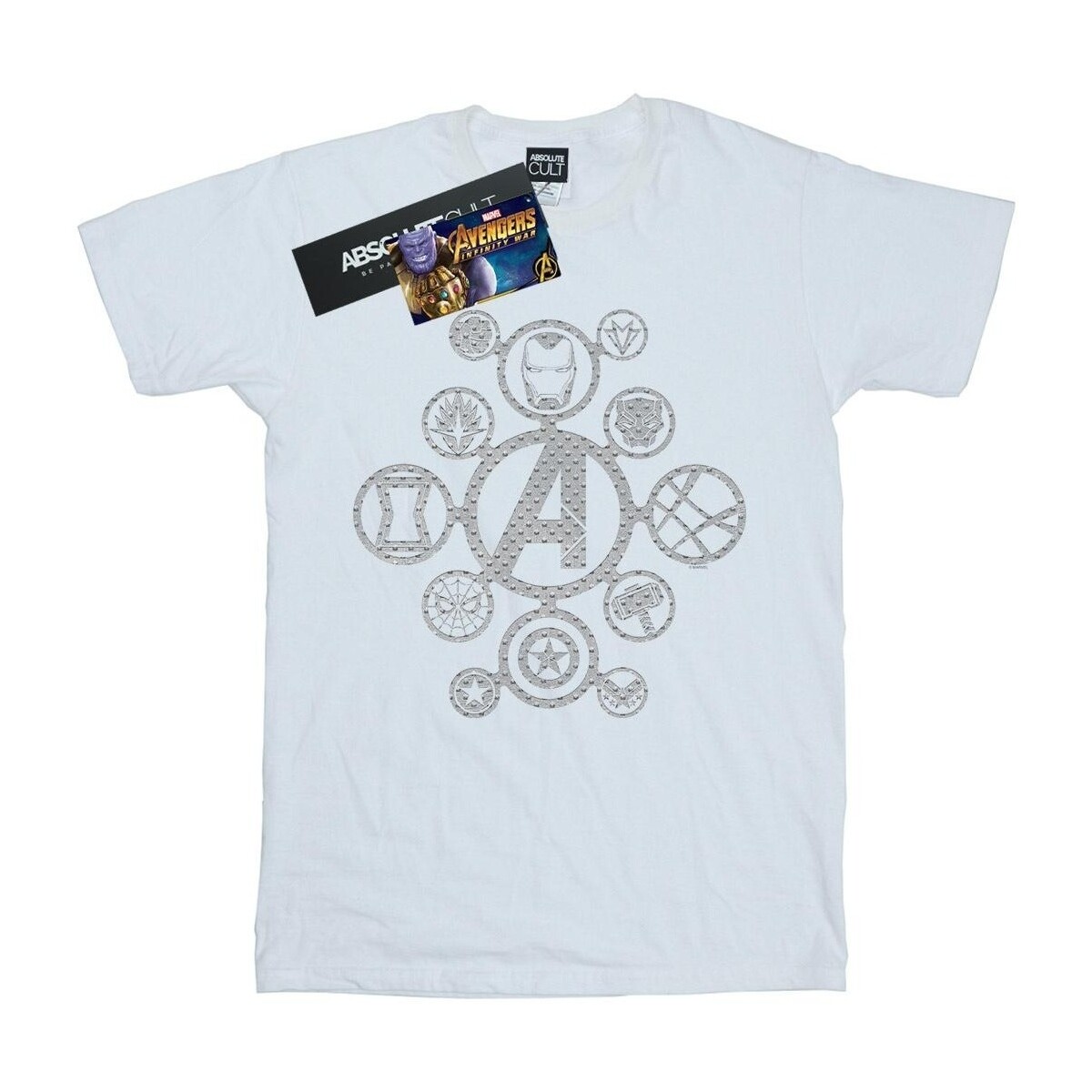 textil Niña Camisetas manga larga Marvel Avengers Infinity War Distressed Metal Icons Blanco
