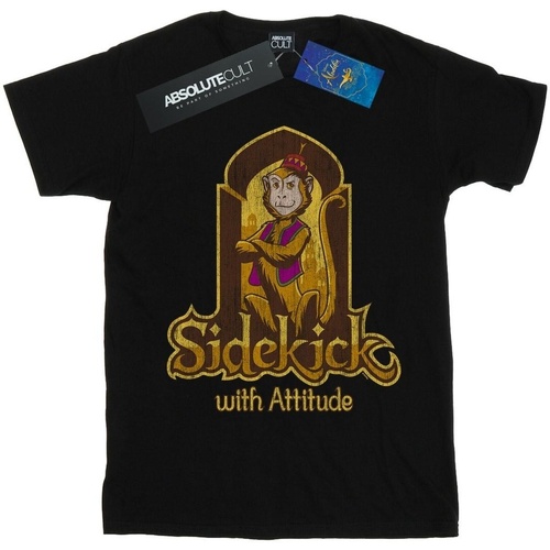 textil Mujer Camisetas manga larga Disney Aladdin Movie Abu Sidekick With Attitude Negro