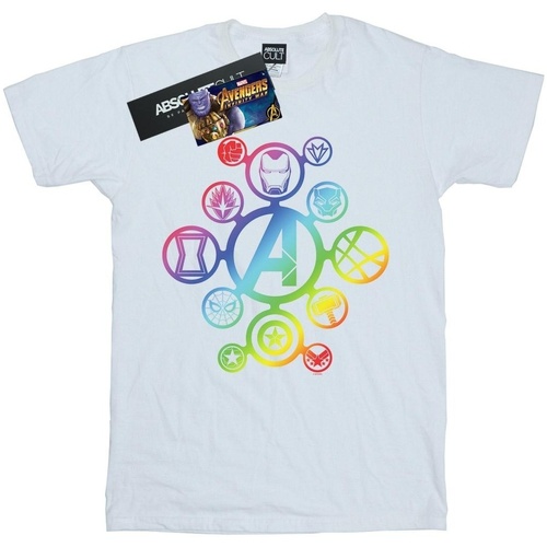 textil Niña Camisetas manga larga Marvel Avengers Infinity War Rainbow Icons Blanco