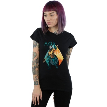 textil Mujer Camisetas manga larga Dc Comics Aquaman Tropical Icon Negro