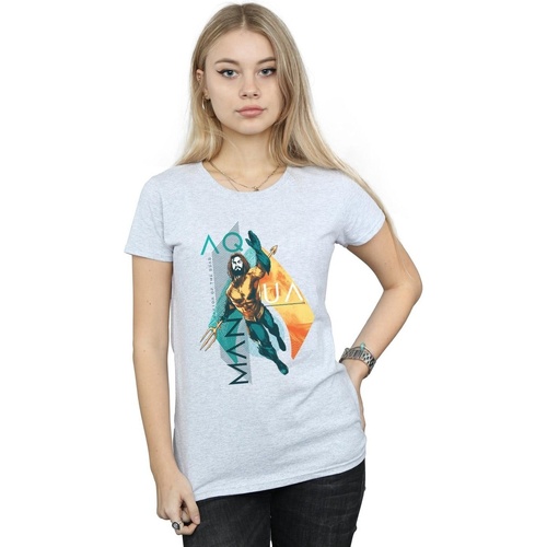 textil Mujer Camisetas manga larga Dc Comics Aquaman Tropical Icon Gris