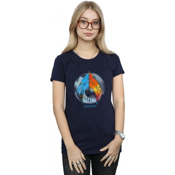textil Mujer Camisetas manga larga Dc Comics Aquaman Tropical Logo Azul