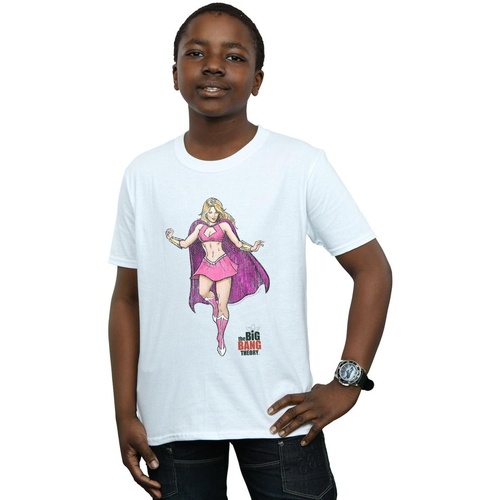 textil Niño Camisetas manga corta The Big Bang Theory Penny Superhero Blanco