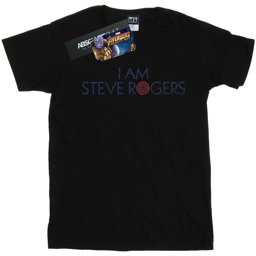 textil Niña Camisetas manga larga Marvel Avengers Infinity War I Am Steve Rogers Negro