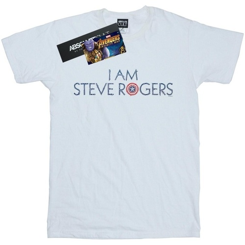 textil Niña Camisetas manga larga Marvel Avengers Infinity War I Am Steve Rogers Blanco