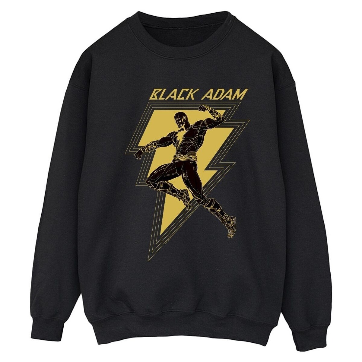 textil Mujer Sudaderas Dc Comics Black Adam Golden Bolt Chest Negro