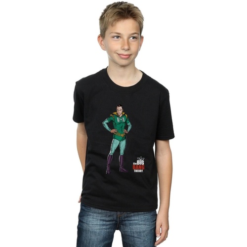 textil Niño Camisetas manga corta The Big Bang Theory Sheldon Superhero Negro